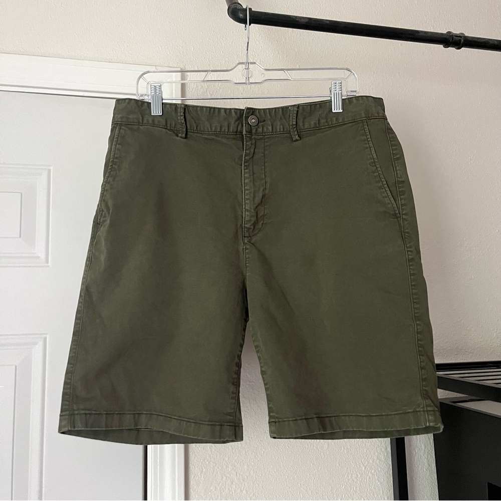 FLINT AND TINDER olive army green cotton‎ spandex mens shorts